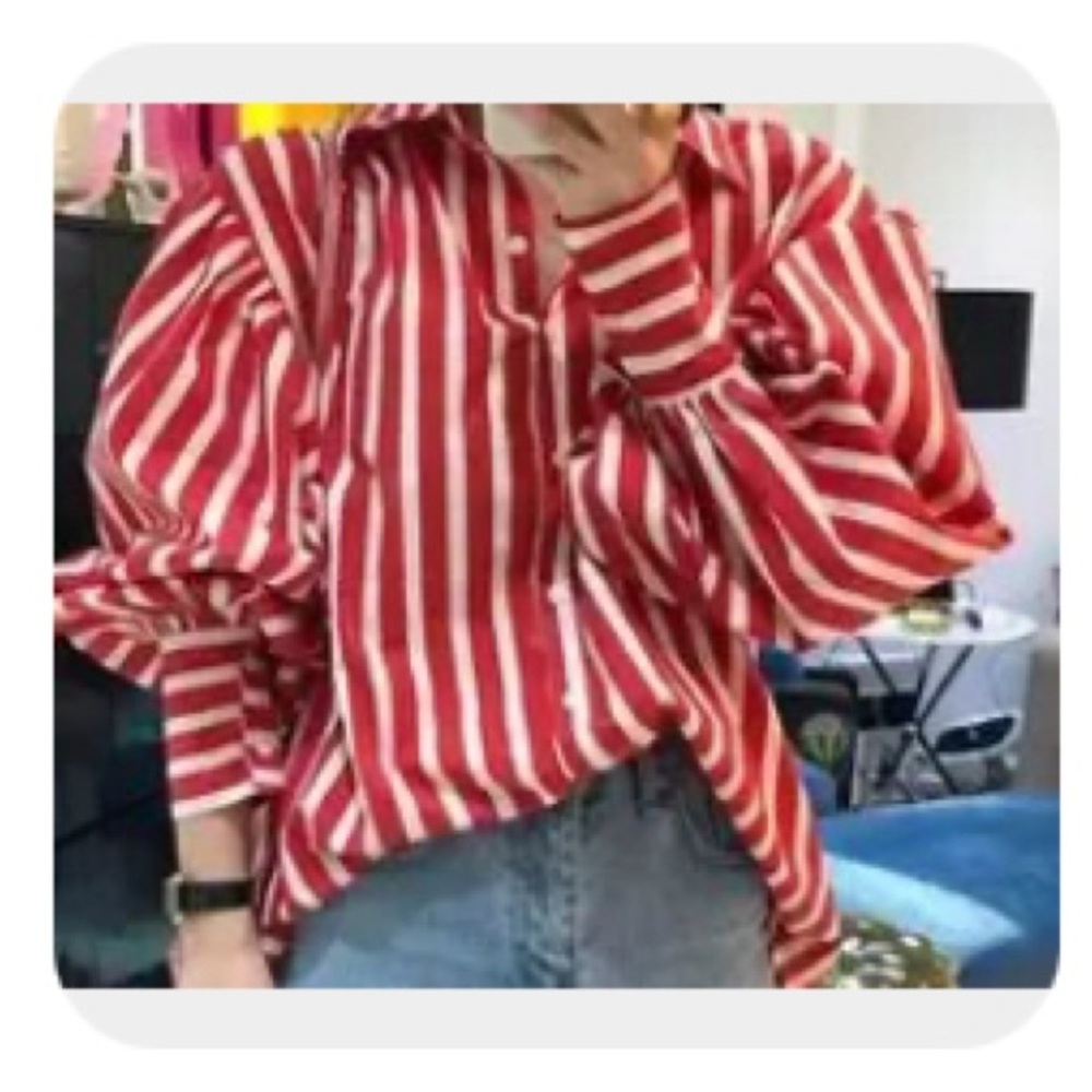 Stylish red color blouse. Office; for work